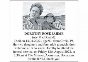 DOROTHY ROSE JAHME